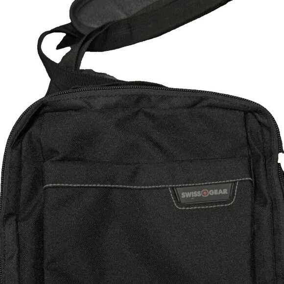 SWISSGEAR Crossbody Shoulder Black Bag Unisex Zip Close Lots of Pockets EUC - Picture 2 of 8